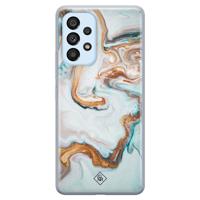 Samsung Galaxy A33 siliconen hoesje - Marmer blauw goud - thumbnail