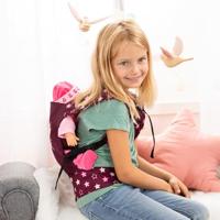 Bayer design poppen-draagriem (bordeaux/sterren) - thumbnail