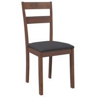 Eetkamerstoelen met kussens 2 st massief hout rubber bruin - thumbnail