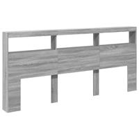 Hoofdbordkast met LED-verlichting 220x17x102 cm grijs sonoma - thumbnail