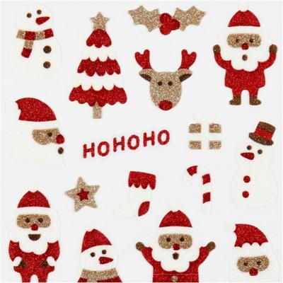 Creativ Company Glitter stickers, kerstmannen, vel 10x16 cm, 1 vel Creativ Company Glitter stickers, kerstmannen, vel 10x16 cm, 1 vel