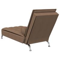 Massage chaise longue met bolster stof bruin - thumbnail