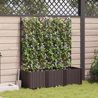 Tuin Bloempot 3 pcs Bruin 120 x 40 x 143 cm Staal