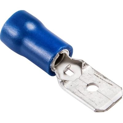 Vlakstekker geisoleerd 6,3 x 0,8 2.,mm blauw 100stuks