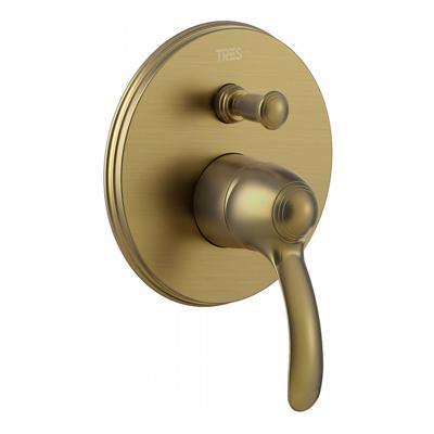 Douchekraan Tres Clasic Inbouw 1 Hendel 2-Wegs Verouderd Messing Mat