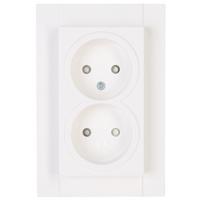 KOPP Athenis HK07 Inbouw Dubbel Stopcontact - Glanzend Wit - thumbnail