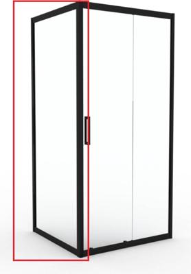 Saqu Sturdy zijwand incl. antikalk 100x200cm mat zwart