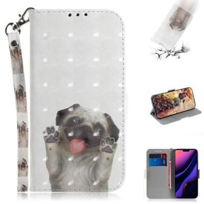 3D gekleurde tekening horizontale Flip leergeval met houder & kaartsleuf & portemonnee voor iPhone XIR 2019 (PUG) 3D gekleurde tekening horizontale Flip leergeval met houder & kaartsleuf & portemonnee voor iPhone XIR 2019 (PUG)