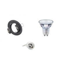 GU10 Inbouwspot Set - Mat Zwart - Inbouw Rond - Kantelbaar - Philips - MASTER 927 36D VLE - DimTone Dimbaar - 3.7W - Warm Wit 2200K-2700K - Ø83mm - thumbnail