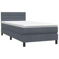 Boxspring met matras fluweel donkergrijs 100x210 cm - thumbnail