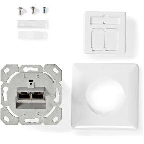 Nedis Netwerk Wanddoos | Inbouw | 2 poort(en) | CAT7 | Recht | Female | Goud Verguld | PVC | Ivoor | Doos - CCGB89260IV