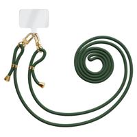 Universeel telefoonkoord met dubbele sluiting - Donkergroen - thumbnail