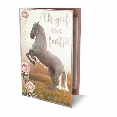 Uitnodiging paarden 17.5x12.2cm | 6 stuks