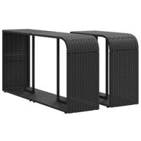 10-delige Loungeset met kussens poly rattan zwart - thumbnail