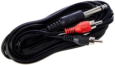 Monacor 0060360 Audio Adapterkabel [2x Cinch-stekker - 1x Jackplug male 6,3 mm (mono)] 3 m Zwart