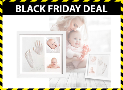 Baby Fotolijst - Klei Afdruk Hand/Voet - Kraamcadeau - 3D Collage - 54 extra letters