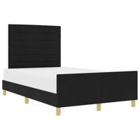Bedframe met hoofdeinde Zwart 140 x 190 cm Stof - thumbnail