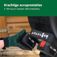 Bosch Groen UniversalShredder Fluisterhakselaar 2x18V-25 | 1x Aanduwstok + 28L Opvangzak | Zonder Accu en Lader - 06008E0001 - thumbnail