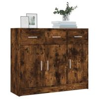 Dressoir 91x28x75 cm bewerkt hout gerookt eikenkleurig - thumbnail