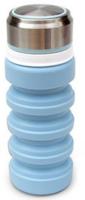 Suck UK drinkfles opvouwbaar 400 ml staal/siliconen blauw - thumbnail