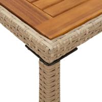 Tuintafel met acaciahouten blad 115x54x74 cm poly rattan beige - thumbnail