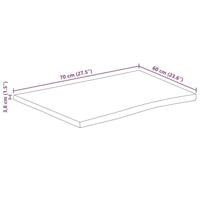 Tafelblad met natuurlijke rand 70x60x3,8 cm massief mangohout - thumbnail