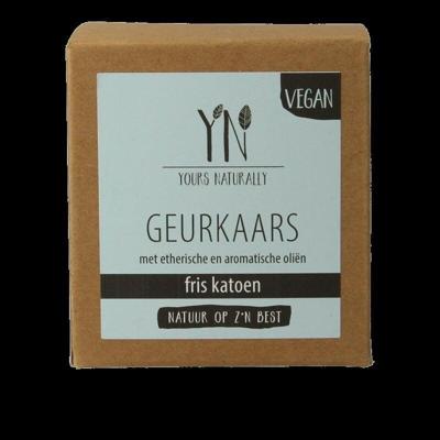 Yours Naturally Geurkaars in glas fris katoen 20cl 1 Stuks