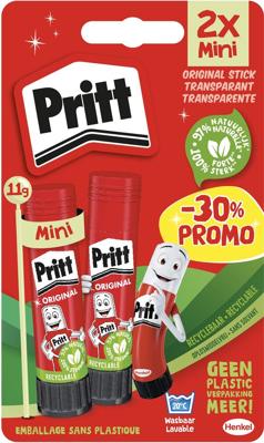 Pritt plakstift, 11 g, blister van 2 stuks, 2de aan halve prijs Pritt plakstift, 11 g, blister van 2 stuks, 2de aan halve prijs