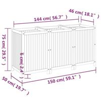 Plantenbak met voering 150x50x75 cm massief acaciahout - thumbnail