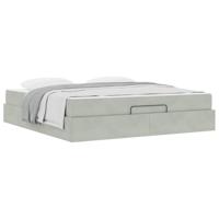 Bedframe Lichtgrijs 180 x 200 cm Fluweel - thumbnail