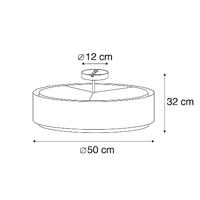 QAZQA Smart plafondlamp zwart met wit 50 cm incl. 3 Wifi A60 - Drum - thumbnail