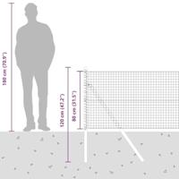 VidaXL Afrasteringspaal zilver 10 x 0,8 m (25 x 25 mm gaas) staal - thumbnail