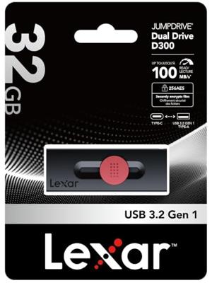 Lexar JumpDrive D300 OTG 32GB Dual Type C And Type A USB