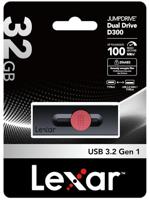 Lexar JumpDrive D300 OTG 32GB Dual Type C And Type A USB - thumbnail