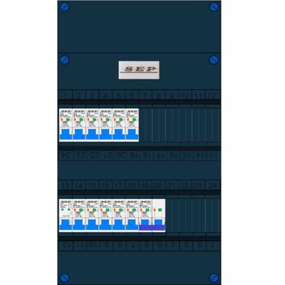 SEP 11 groepenkast 11 aardlekautomaten 16A 30mA + kookgroep aardlekautomaat 2x16A 30Ma 2 rijen 1F