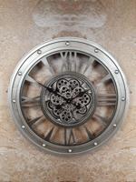 Wandklok tandwiel Open - zilver - draaiende tandwielen - Ø72 cm - thumbnail