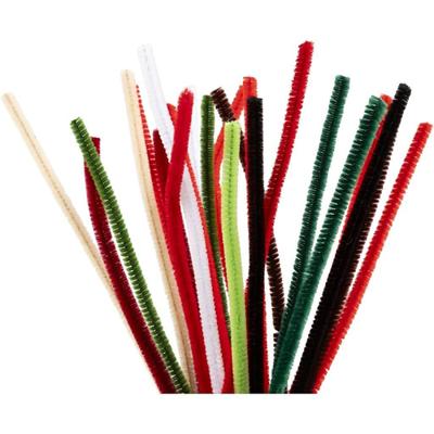 Creativ Company Chenille 6mm x 30cm kerst kleuren- 25st.