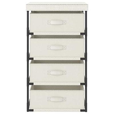 Opbergrek met 4 stoffen manden staal crme