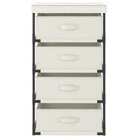 Opbergrek met 4 stoffen manden staal crme - thumbnail