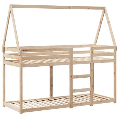 Stapelbedframe zonder matras massief grenenhout 90x200 cm - thumbnail