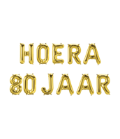 Set Folie Ballonnen - Hoera 80 Jaar Goud - thumbnail