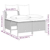 4-delige Loungeset met kussens poly rattan bruin - thumbnail