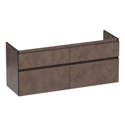 Brauer Delight Edge - Onderkast - 140 cm - met 4 Softclose Lades Greeploos en 2 Sifon Uitsparingen - Erosion