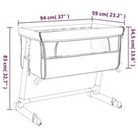 Babybed met matras linnen lichtgrijs - thumbnail