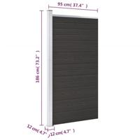 Schuttingpaneel 95x186 cm HKC zwart - thumbnail