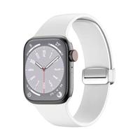 Siliconen bandje - Folding Buckle - Wit - Geschikt voor Apple Watch 44mm / 45mm / 46mm / 49mm - thumbnail