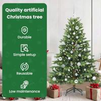 Kunstkerstboom met 150 LED met standaard Groen 150 cm PE en PVC - thumbnail