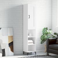 Hoge kast 34,5x34x180 cm bewerkt hout wit - thumbnail