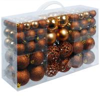 Kerstboomballen kunststof kleur Brons set van 100 stuks - thumbnail