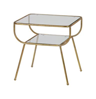 WOOOD Glazen Bijzettafel 'Amazing' kleur Antique Brass